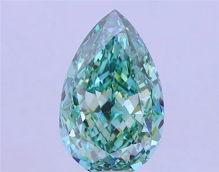 15.35ct Pear Lab Grown Diamond (Colour Fancy Vivid Green, Clarity VVS2, IGI Certified)