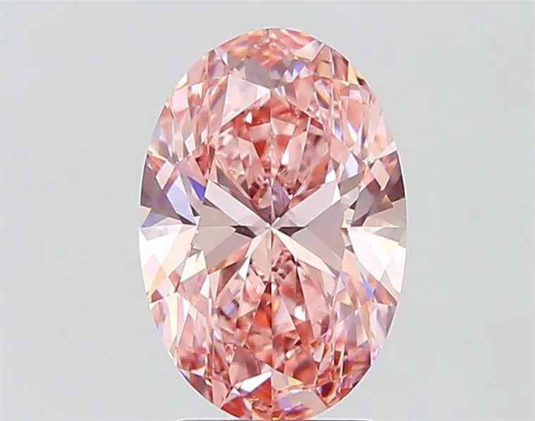 2.50ct Oval Lab Grown Diamond (Colour Fancy Vivid Pink, Clarity VVS2, IGI Certified)