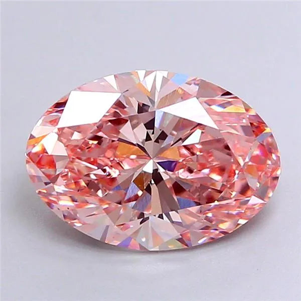 4.04ct Oval Lab Grown Diamond (Colour Fancy Vivid Pink, Clarity VS2, IGI Certified)