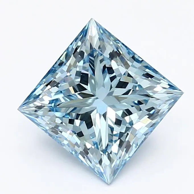 1.77ct Princess Lab Grown Diamond (Colour Fancy Vivid Blue, Clarity VVS2, IGI Certified)