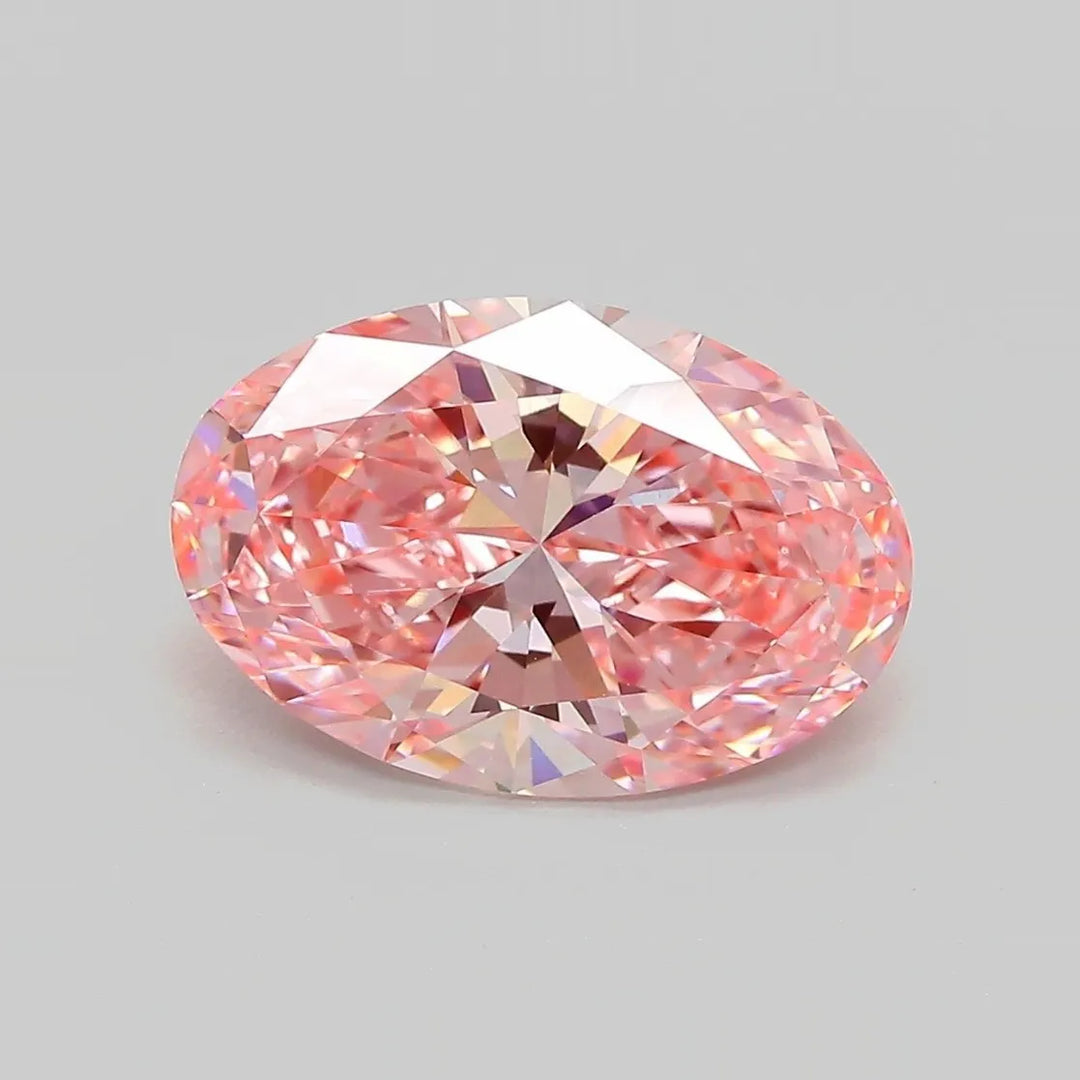 3.30ct Oval Lab Grown Diamond (Colour Fancy Vivid Pink, Clarity VVS1, IGI Certified)