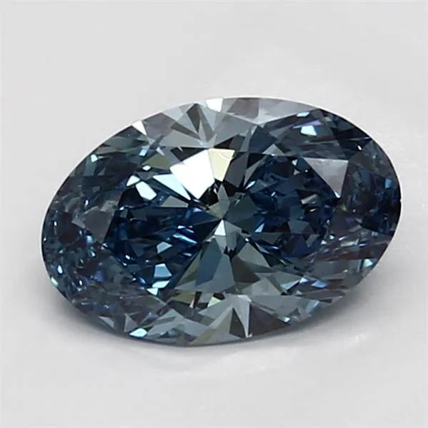 1.37ct Oval Lab Grown Diamond (Colour Fancy Vivid Blue, Clarity VS1, IGI Certified)