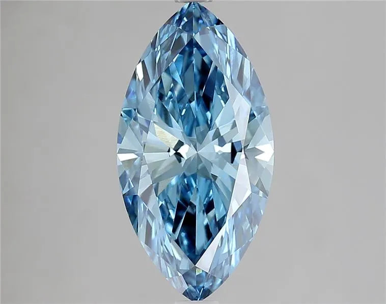 2.85ct Marquise Lab Grown Diamond (Colour Fancy Vivid Blue, Clarity VVS2, IGI Certified)