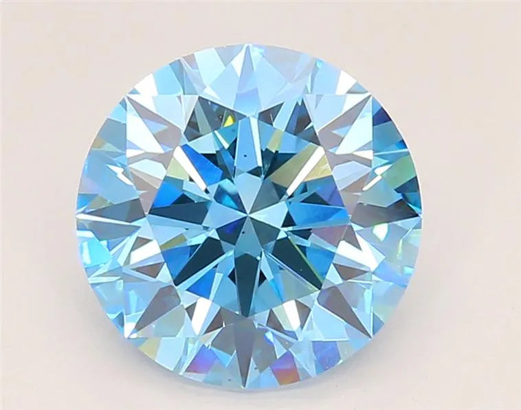 3.03ct Round Lab Grown Diamond (Colour Fancy Vivid Blue, Clarity VS1, Cut ID, IGI Certified)