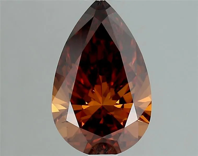 1.07ct Pear Lab Grown Diamond (Colour Fancy Vivid Orange Brown, Clarity VS1, IGI Certified)
