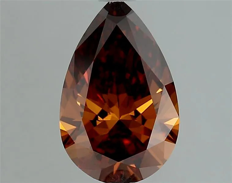 1.03ct Pear Lab Grown Diamond (Colour Fancy Vivid Orange Brown, Clarity VS1, IGI Certified)