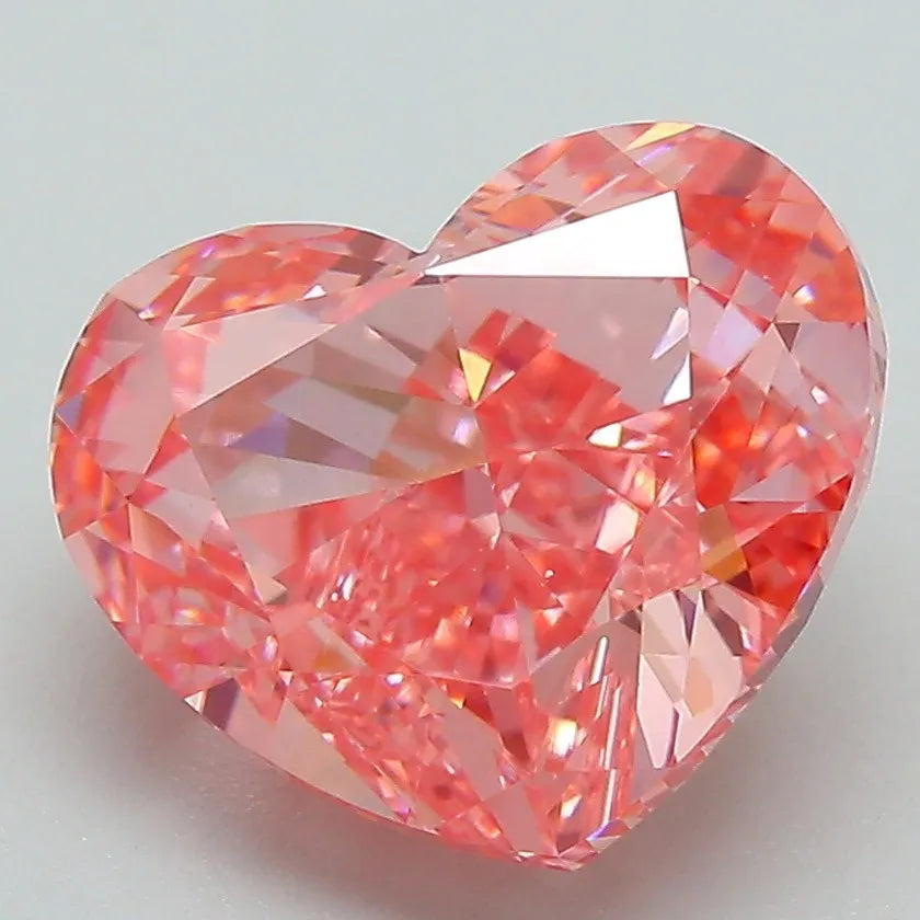 5.05ct Heart Lab Grown Diamond (Colour Fancy Vivid Pink, Clarity VVS2, IGI Certified)