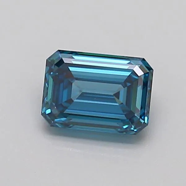0.96ct Emerald Lab Grown Diamond (Colour Fancy Vivid Blue, Clarity VVS2, IGI Certified)