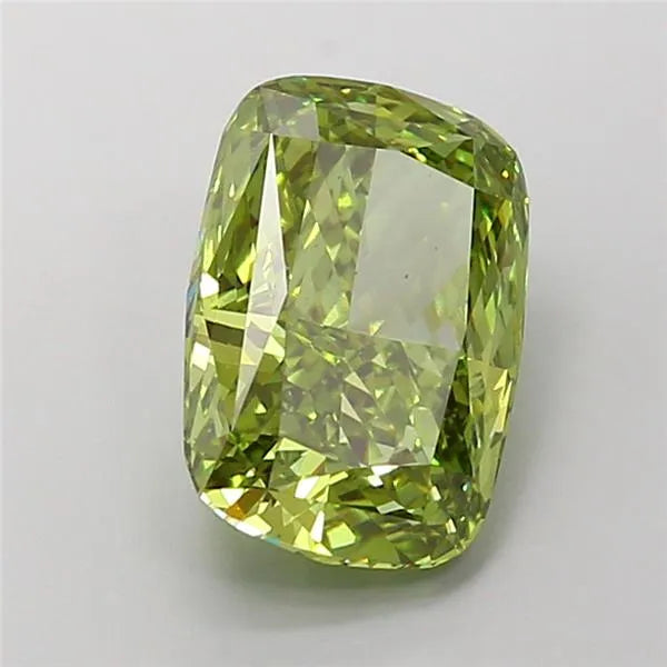 4.03ct Cushion modified Lab Grown Diamond (Colour Fancy Vivid Green, Clarity VS2, IGI Certified)
