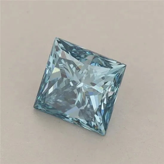0.65ct Princess Lab Grown Diamond (Colour Fancy Vivid Blue, Clarity VS1, IGI Certified)