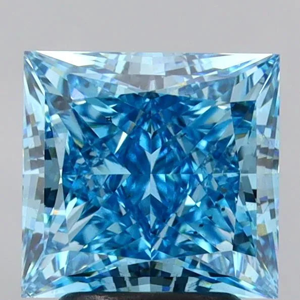 3.02ct Princess Lab Grown Diamond (Colour Fancy Vivid Blue, Clarity VS2, IGI Certified)