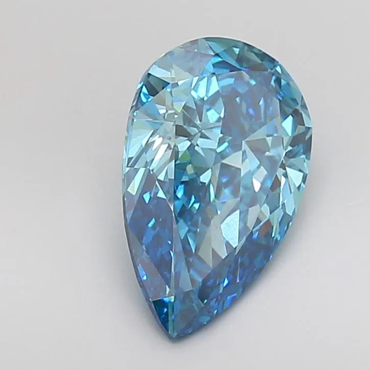 3.00ct Pear Lab Grown Diamond (Colour Fancy Vivid Blue, Clarity VS2, IGI Certified)