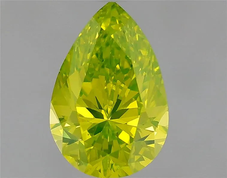 1.01ct Pear Natural Diamond (Colour Fancy Intense Greenish Yellow, Clarity VS2, Cut GD, IGI Certified)