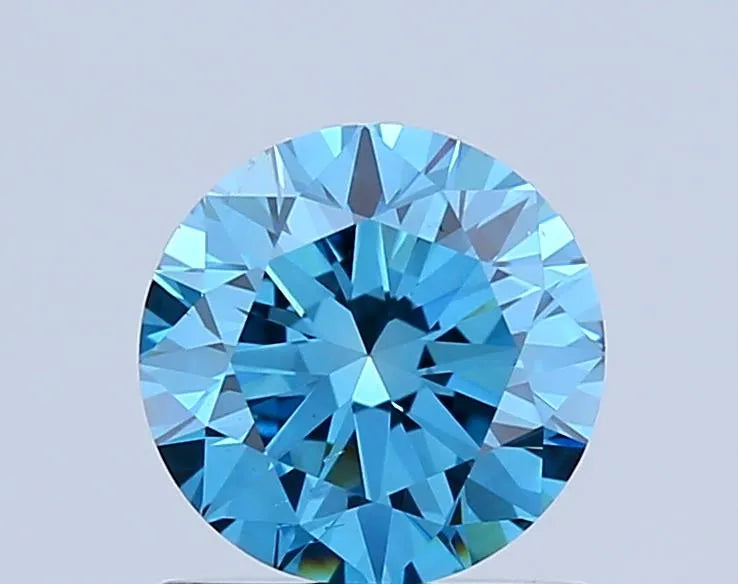 1.00ct Round Lab Grown Diamond (Colour Fancy Vivid Blue, Clarity VS1, Cut VG, Uncertified)