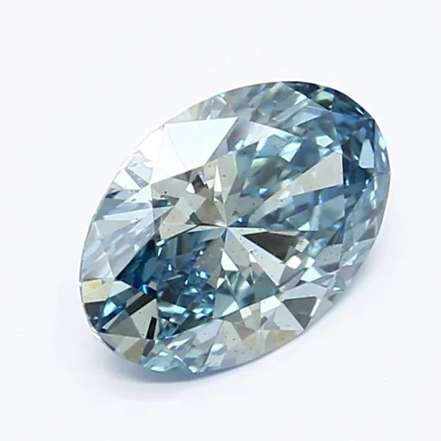 1.00ct Oval Lab Grown Diamond (Colour Fancy Vivid Blue, Clarity VS1, IGI Certified)