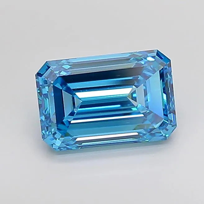 4.03ct Emerald Lab Grown Diamond (Colour Fancy Vivid Blue, Clarity VVS2, IGI Certified)