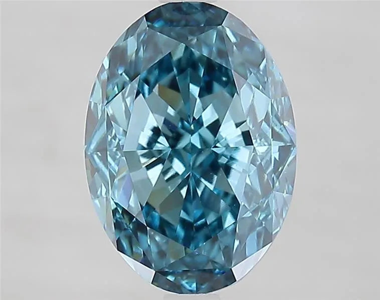 3.58ct Oval Lab Grown Diamond (Colour Fancy Vivid Blue, Clarity VVS2, IGI Certified)