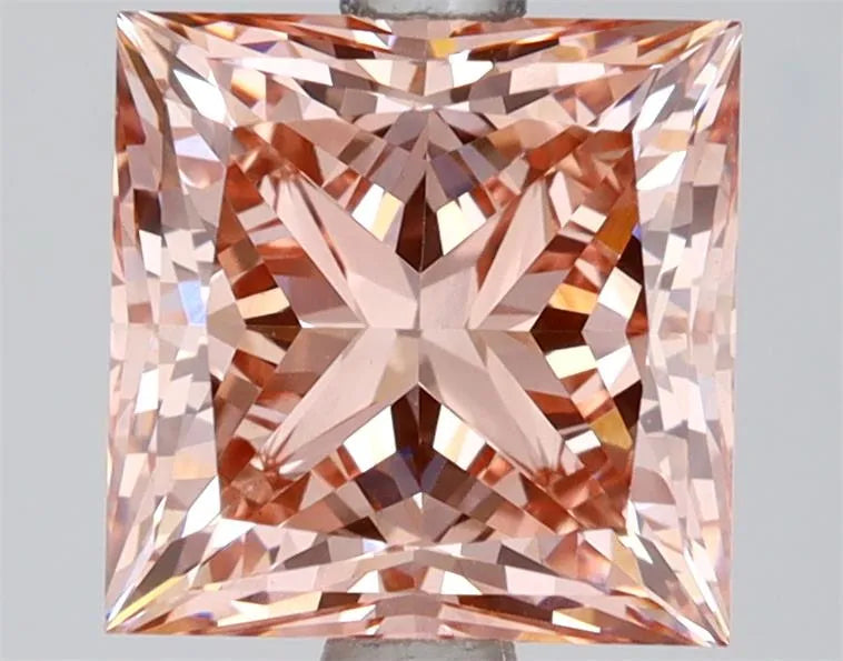 3.06ct Princess Lab Grown Diamond (Colour Fancy Brownish Pink, Clarity VS1, Cut GD, IGI Certified)