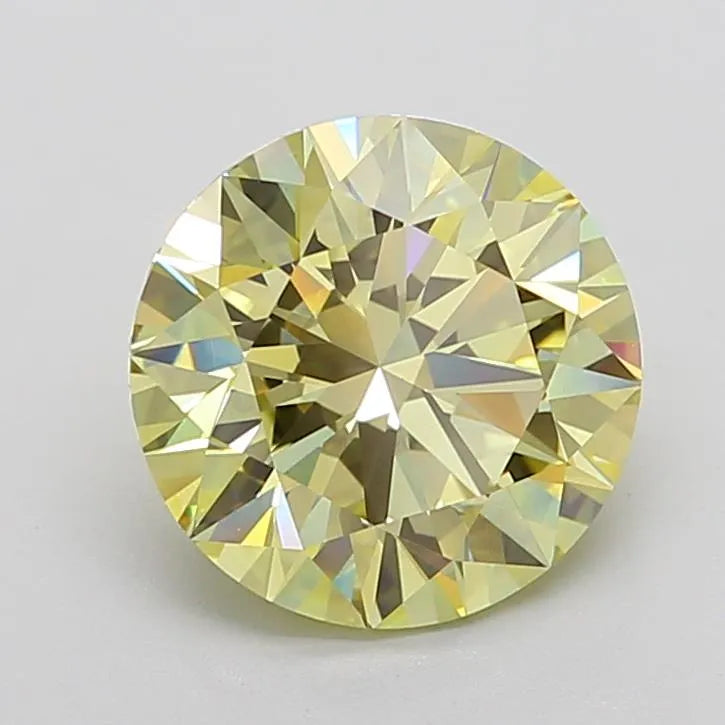 5.21ct Round Lab Grown Diamond (Colour Fancy Yellow, Clarity VS2, Cut EX, IGI Certified)