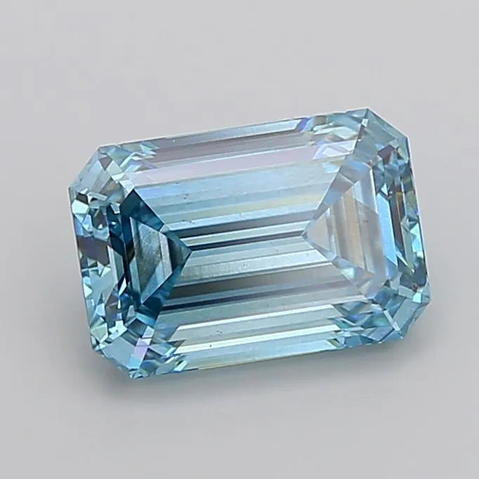 3.03ct Emerald Lab Grown Diamond (Colour Fancy Vivid Blue, Clarity VS2, Uncertified)