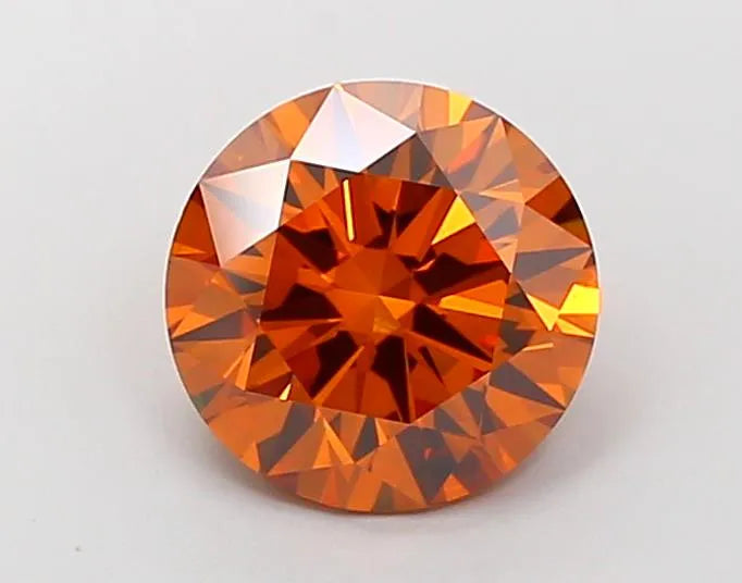 2.88ct Round Lab Grown Diamond (Colour Fancy Vivid Orange, Clarity VS1, Cut ID, IGI Certified)