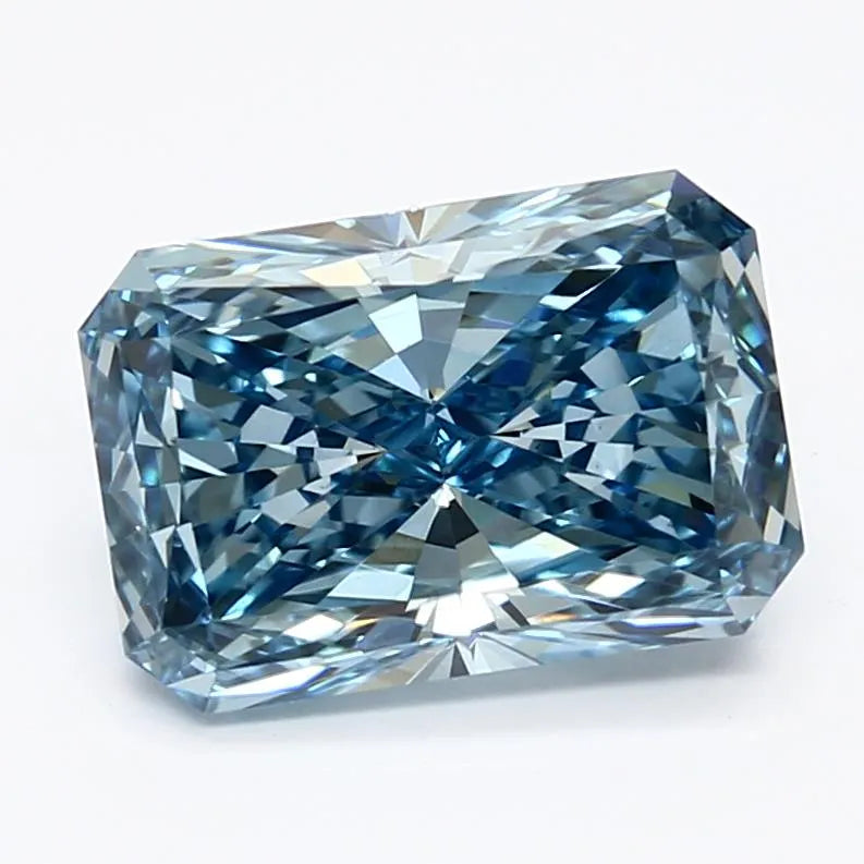 2.61ct Radiant Lab Grown Diamond (Colour Fancy Vivid Blue, Clarity VS1, IGI Certified)