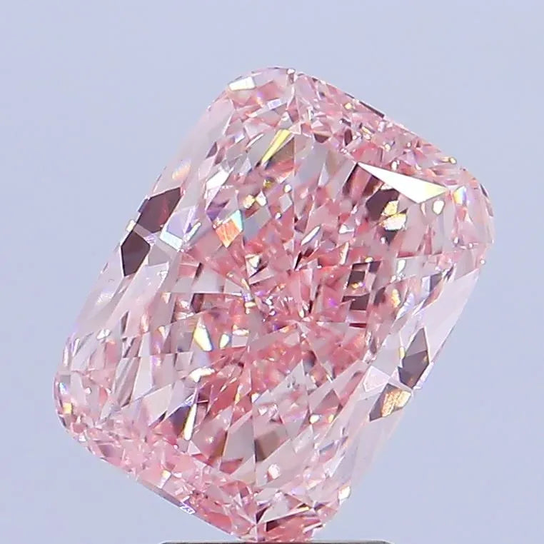 4.10ct Cushion modified Lab Grown Diamond (Colour Fancy Intense Pink, Clarity VS1, IGI Certified)