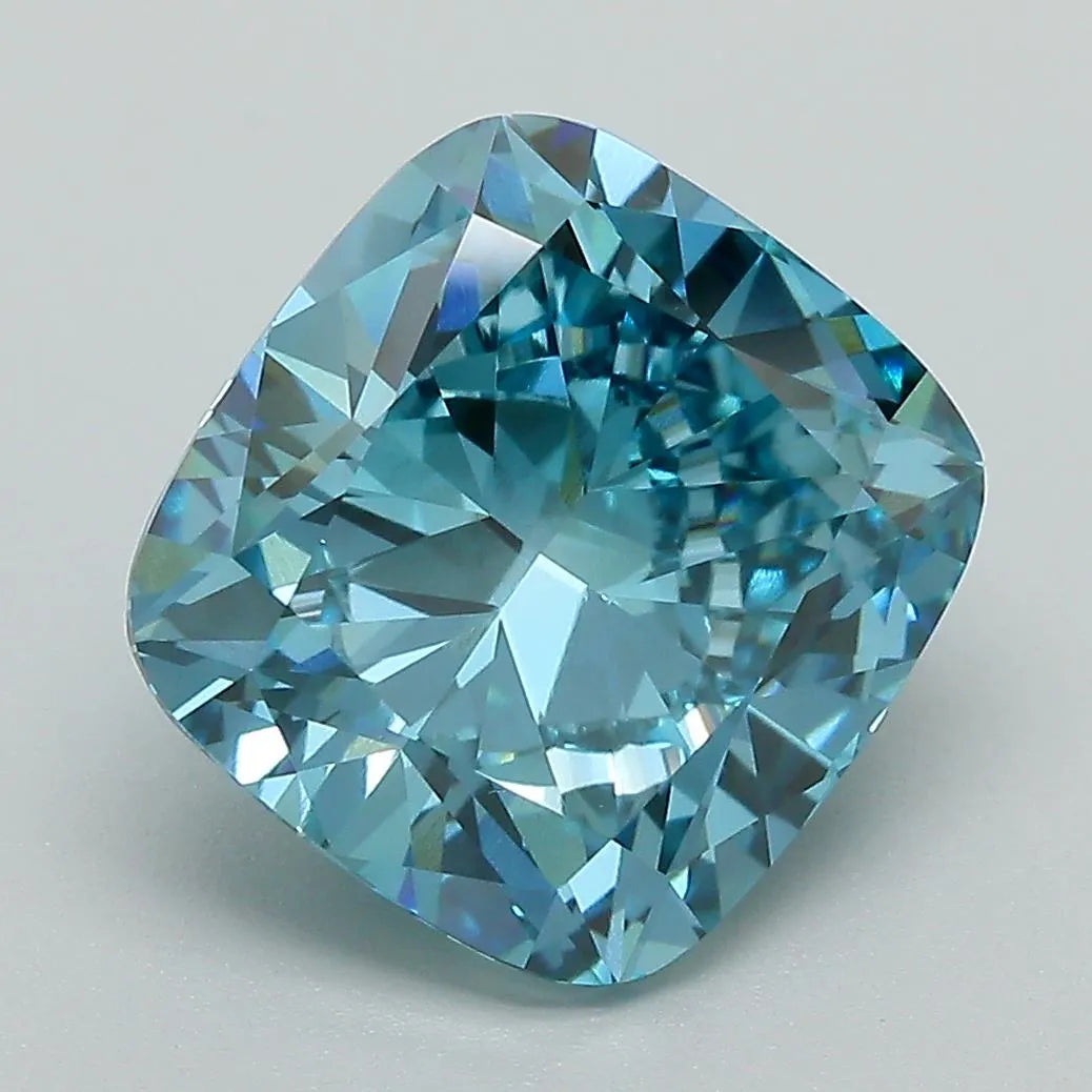 5.07ct Cushion brilliant Lab Grown Diamond (Colour Fancy Vivid Blue, Clarity VVS2, IGI Certified)
