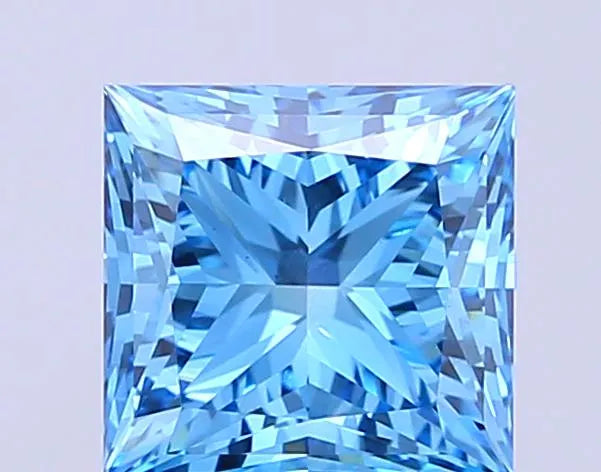 2.51ct Princess Lab Grown Diamond (Colour Fancy Vivid Blue, Clarity VS1, IGI Certified)