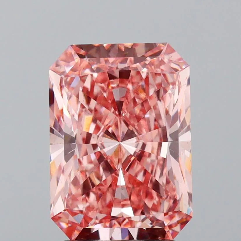 2.50ct Radiant Lab Grown Diamond (Colour Fancy Vivid Pink, Clarity VS2, IGI Certified)