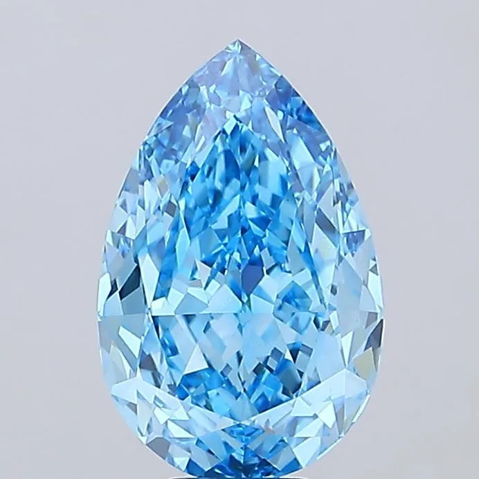 10.14ct Pear Lab Grown Diamond (Colour Fancy Vivid Blue, Clarity VVS2, IGI Certified)