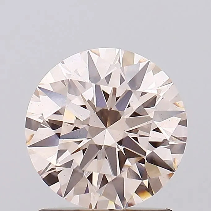 1.37ct Round Lab Grown Diamond (Colour Light Brown Pink, Clarity VS2, Cut ID, IGI Certified)