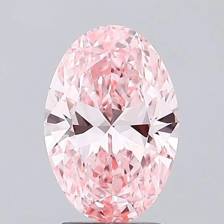 2.05ct Oval Lab Grown Diamond (Colour Fancy Vivid Pink, Clarity VVS1, IGI Certified)
