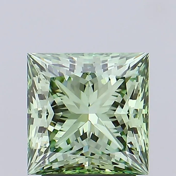 2.56ct Princess Lab Grown Diamond (Colour Fancy Vivid Green, Clarity VVS2, IGI Certified)