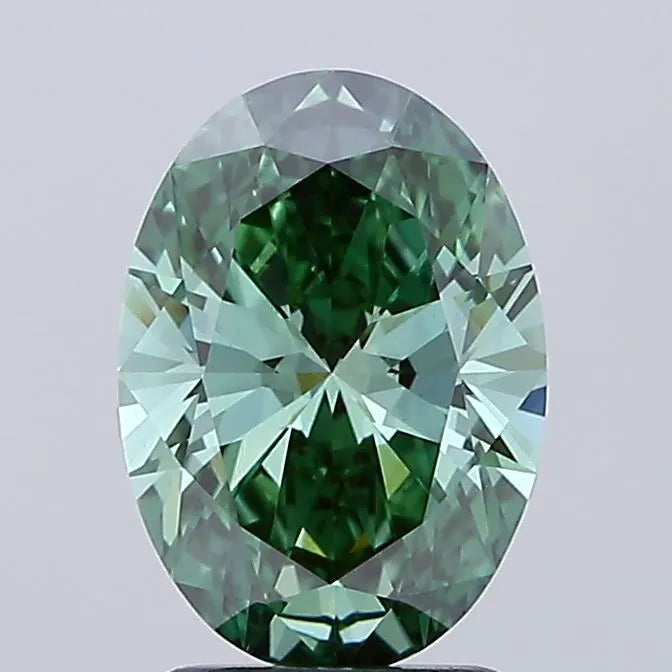 2.10ct Oval Lab Grown Diamond (Colour Fancy Vivid Green, Clarity VS1, IGI Certified)