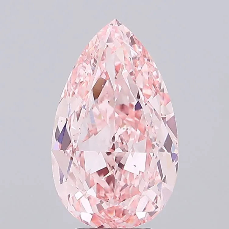 6.54ct Pear Lab Grown Diamond (Colour Fancy Vivid Pink, Clarity VS2, IGI Certified)