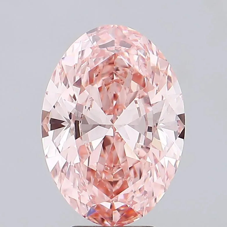 5.04ct Oval Lab Grown Diamond (Colour Fancy Vivid Pink, Clarity VVS2, IGI Certified)