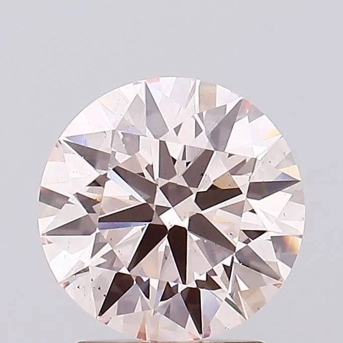 2.06ct Round Lab Grown Diamond (Colour Light Pink, Clarity VS2, Cut ID, IGI Certified)