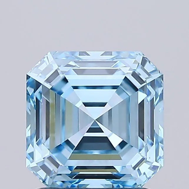 1.56ct Asscher Lab Grown Diamond (Colour Fancy Vivid Blue, Clarity IF, IGI Certified)