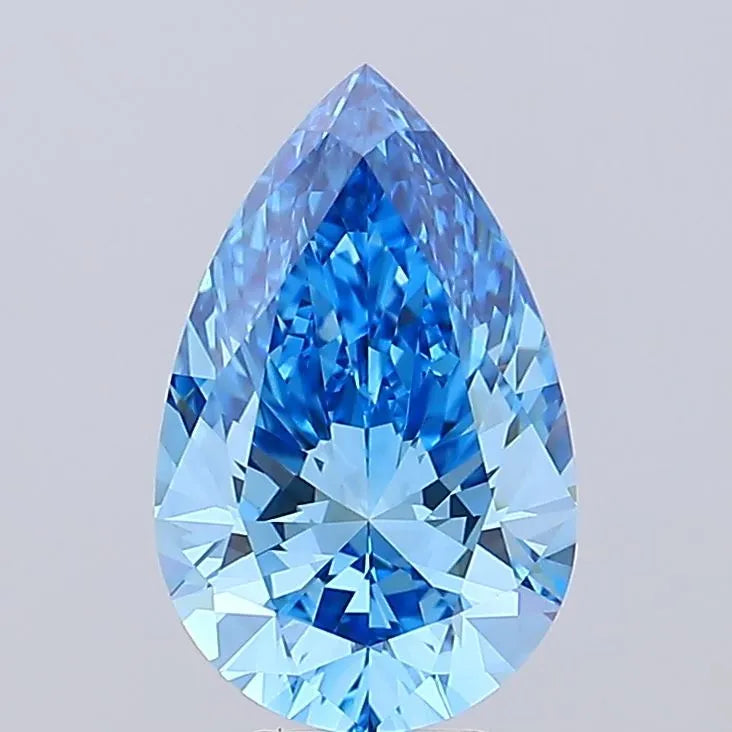 5.09ct Pear Lab Grown Diamond (Colour Fancy Vivid Blue, Clarity VVS2, IGI Certified)