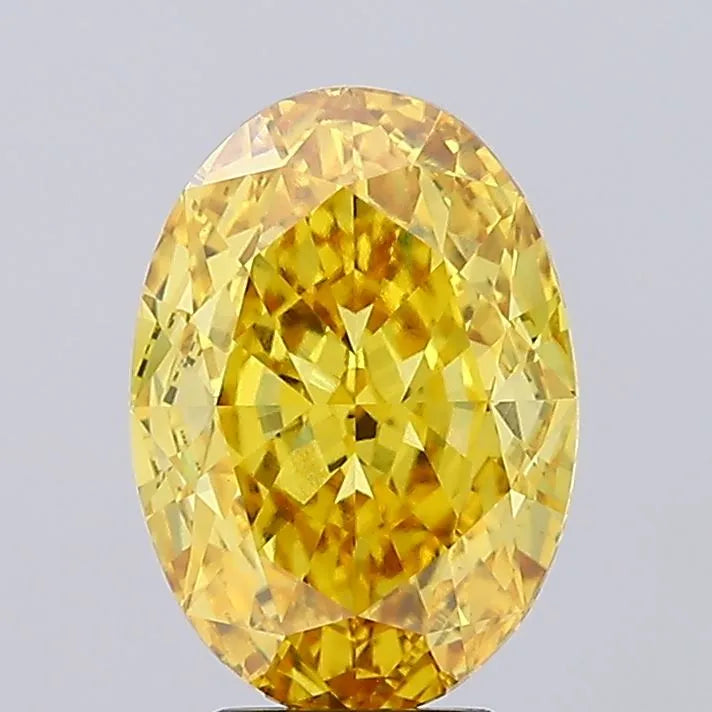 5.11ct Oval Lab Grown Diamond (Colour Fancy Vivid Yellow, Clarity VVS2, IGI Certified)