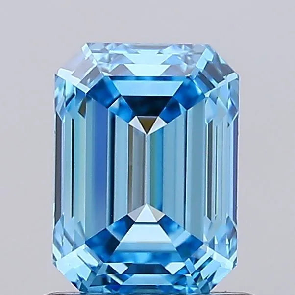 1.20ct Emerald Lab Grown Diamond (Colour Fancy Vivid Blue, Clarity VS1, IGI Certified)