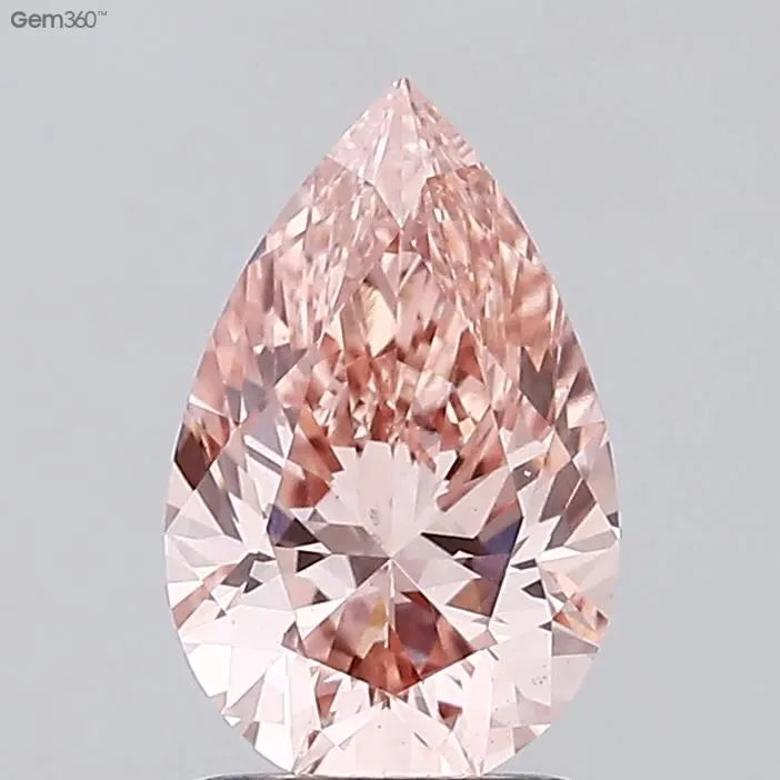 1.72ct Pear Lab Grown Diamond (Colour Fancy Vivid Pink, Clarity VS2, IGI Certified)