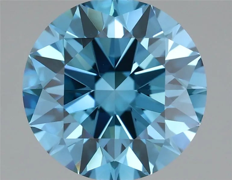 2.24ct Round Lab Grown Diamond (Colour Fancy Vivid Blue, Clarity VS1, Cut ID, IGI Certified)