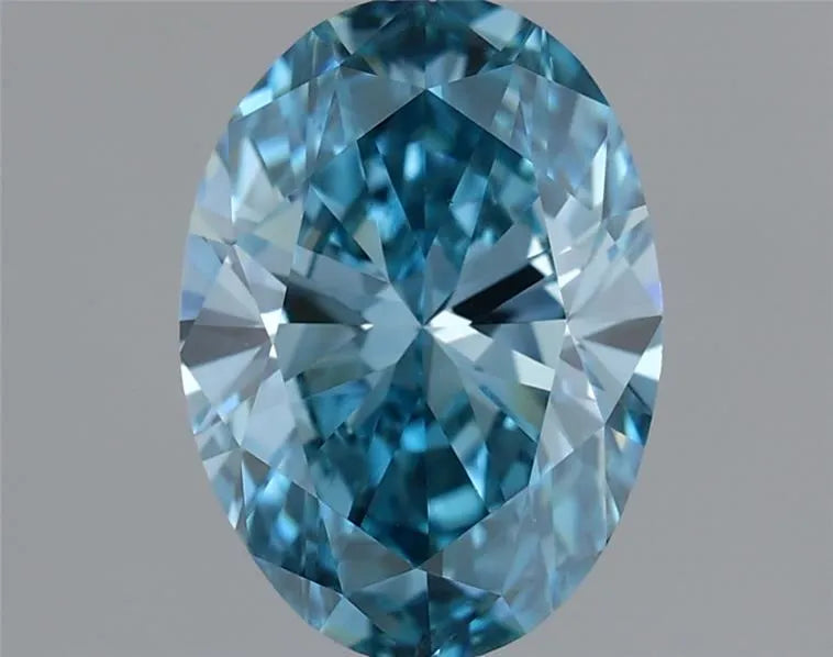 1.17ct Oval Lab Grown Diamond (Colour Fancy Vivid Blue, Clarity VS1, IGI Certified)