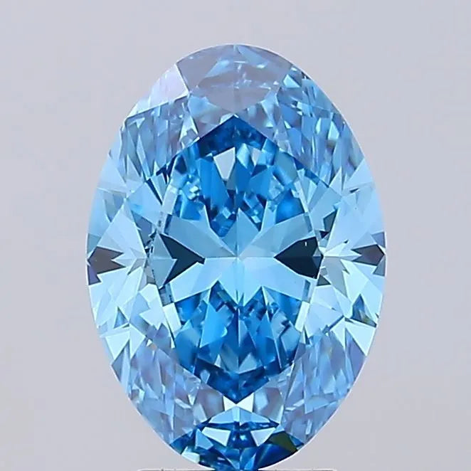 4.00ct Oval Lab Grown Diamond (Colour Fancy Vivid Blue, Clarity VVS2, IGI Certified)