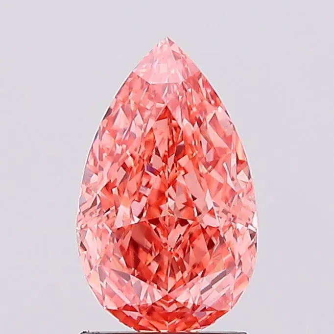 1.55ct Pear Lab Grown Diamond (Colour Fancy Vivid Pink, Clarity VVS2, IGI Certified)