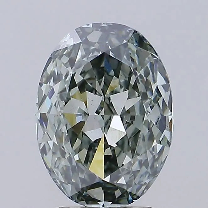 3.09ct Oval Lab Grown Diamond (Colour Fancy Intense Gray Green, Clarity VS1, IGI Certified)