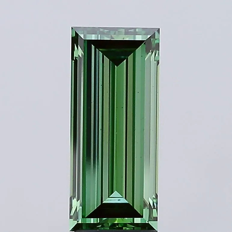 3.64ct Baguette Lab Grown Diamond (Colour Fancy Vivid Green, Clarity VS1, IGI Certified)