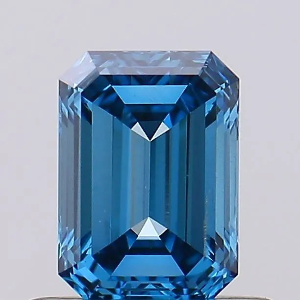 0.51ct Emerald Lab Grown Diamond (Colour Fancy Vivid Blue, Clarity VS2, Uncertified)
